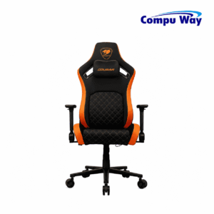 Cougar Defensor F Gaming Chair – Woven Fabric, PushBack Lumbar Support, Foldable 4D Armrests – Orange