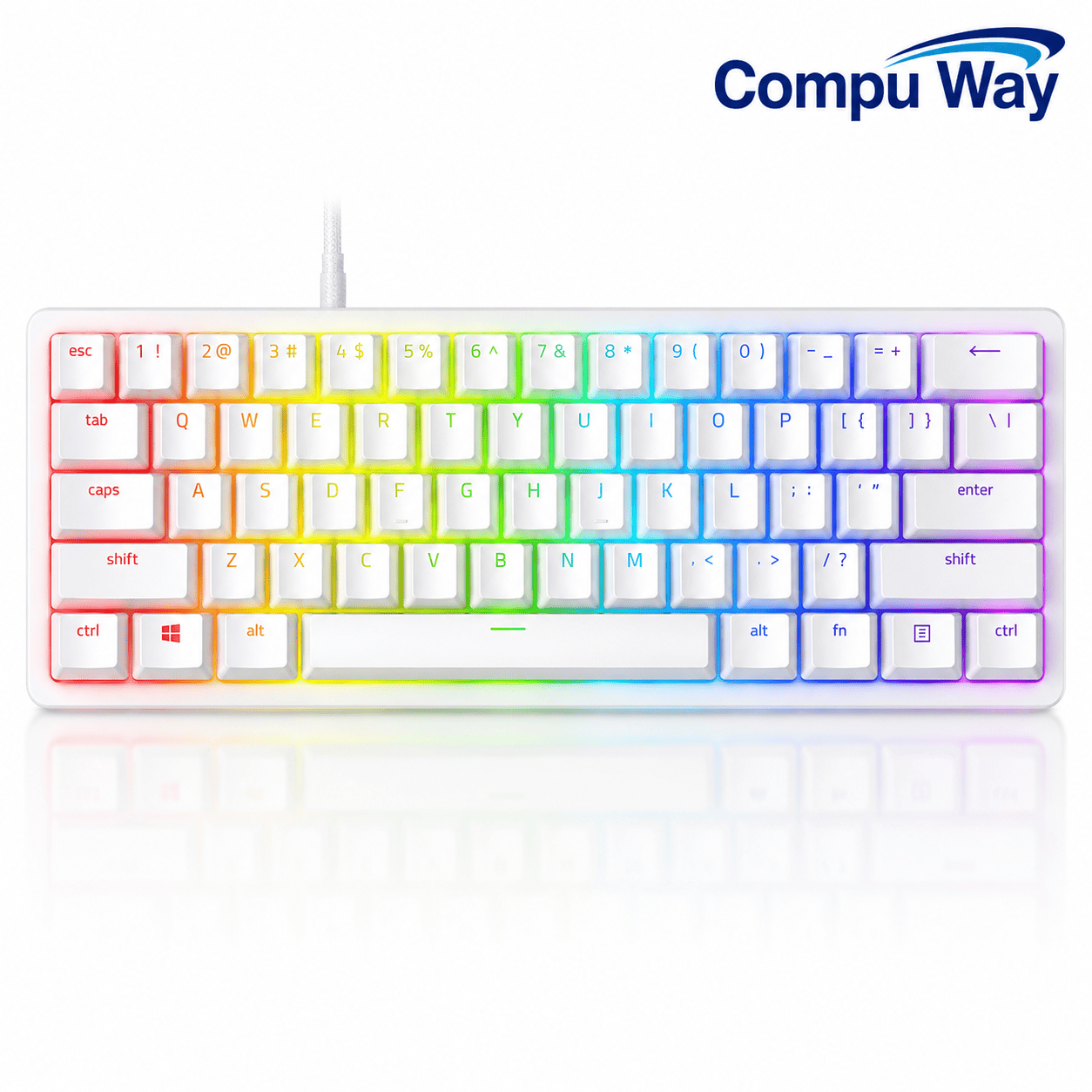 Razer Huntsman Mini 60% Gaming Keyboard with Optical Purple Switches – White