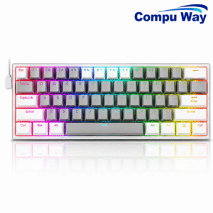 كيبورد ميكانيكي للألعاب Redragon K617 FIZZ بنسبة 60% واتصال سلكي وإضاءة RGB – أبيض