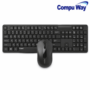 Rapoo X1800S Wireless Keyboard and Mouse Combo for Multimedia with Optical Technology – Black